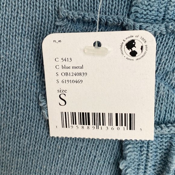 NWT We The Free Come & Get It Sweater Blue Raw Edge Slouchy Lagenlook Grunge-S - Picture 13 of 16